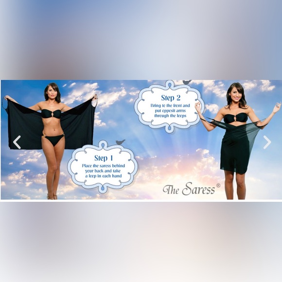 Saress Beach Cover-up in white & black floral - Picture 4 of 7